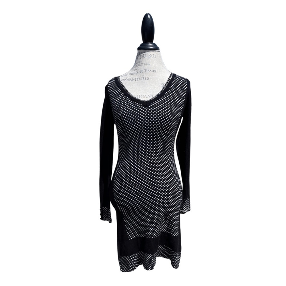 Black Polka Dot Sweater Dress
